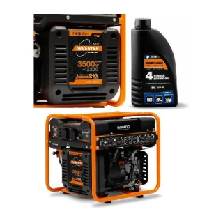 ZESTAW AGREGAT PRĄDOTWÓRCZY INWERTOROWY DAEWOO GDA 4600i 3.5kW + GENERATOR OIL SAE 10W-30 DWO 600