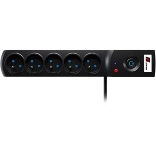 Listwa zasilająca antyprzepięciowa Getfort 5P 3m Czarna