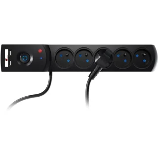 Listwa zasilająca antyprzepięciowa Getfort 5P 5m Czarna USB