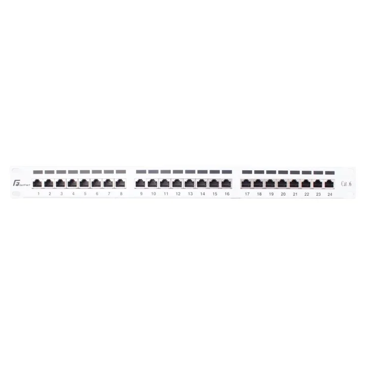 PATCH PANEL FTP CAT.6 24 PORTY SZARY PGF-6FTP24-B6-G GETFORT 1 PATCH PANEL FTP CAT.6 24 PORTY SZARY PGF-6FTP24-B6-G GETFORT