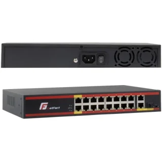 SWITCH POE GETFORT 16FE+2GE+1SFP 200W