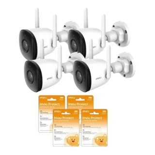 Zestaw 4 kamer IP Imou Bullet 2C 4MP IPC-F42P i 4 chmur Imou Protect