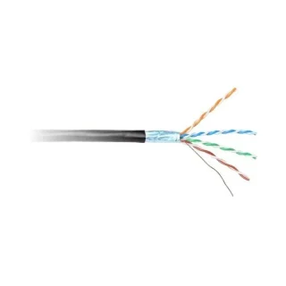 KABEL SKRĘTKA GETFORT CAT.6 F/UTP PVC czarny 1m