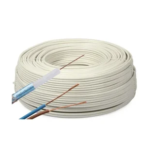 Przewód kabel koncentryczny z zasilaniem do CCTV BIAŁY K60+2x0,5mm2 GETFORT 100m