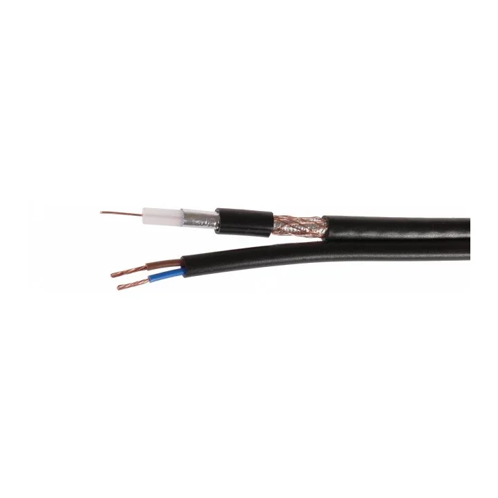 Przewód kabel koncentryczny z zasilaniem do CCTV CZARNY K60+2x0,5mm2 GETFORT 1m 1 Przewód kabel koncentryczny z zasilaniem do CCTV CZARNY K60+2x0,5mm2 GETFORT 1m