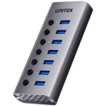Unitek Hub USB A 3.0 7w1, 5Gbps z przełącznikami portów