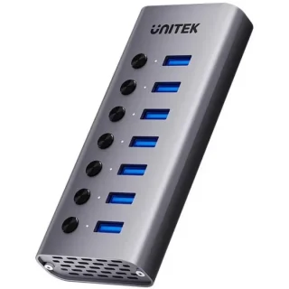 Unitek Hub USB A 3.0 7w1, 5Gbps z przełącznikami portów