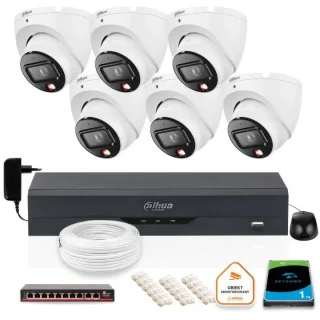 ZESTAW 6 Kamer IP Dahua 6mpx IPC-HDW1639T-A-IL-0280B-S6 + DYSK 1TB