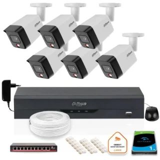 ZESTAW 6 Kamer IP Dahua 6mpx IPC-HFW1639TC-A-IL-0280B-S6 + DYSK 1TB