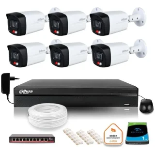 ZESTAW 6 Kamery IP Dahua 8mpx PC-HFW1839TC-A-IL-0280B-S6 + DYSK 1TB