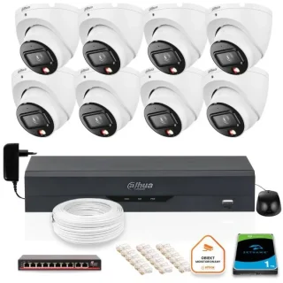 ZESTAW 8 Kamer IP Dahua 6mpx IPC-HDW1639T-A-IL-0280B-S6 + DYSK 1TB