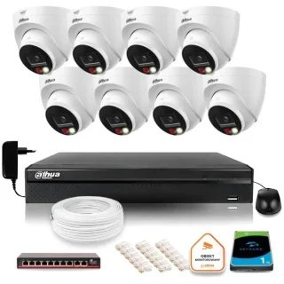 ZESTAW 8 Kamer IP Dahua 8mpx IPC-HDW1839T-A-IL-0280B-S6 + DYSK 1TB
