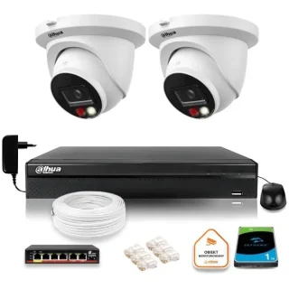 ZESTAW 2 Kamer IP Dahua 8mpx IPC-HDW2849TM-S-IL + DYSK 1TB
