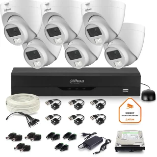 Zestaw monitoringu Dahua 6x kamera kopułkowa HAC-HDW1500CLQ-IL-A-0280B-S2 1TB IR 20m 51mp