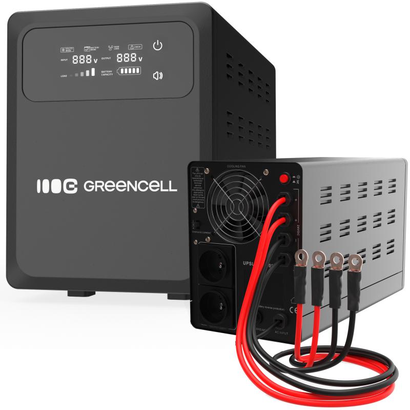 UPS ZASILACZ AWARYJNY Greencell PowerCore 1500VA 1000W AVR 12VDC LCD
