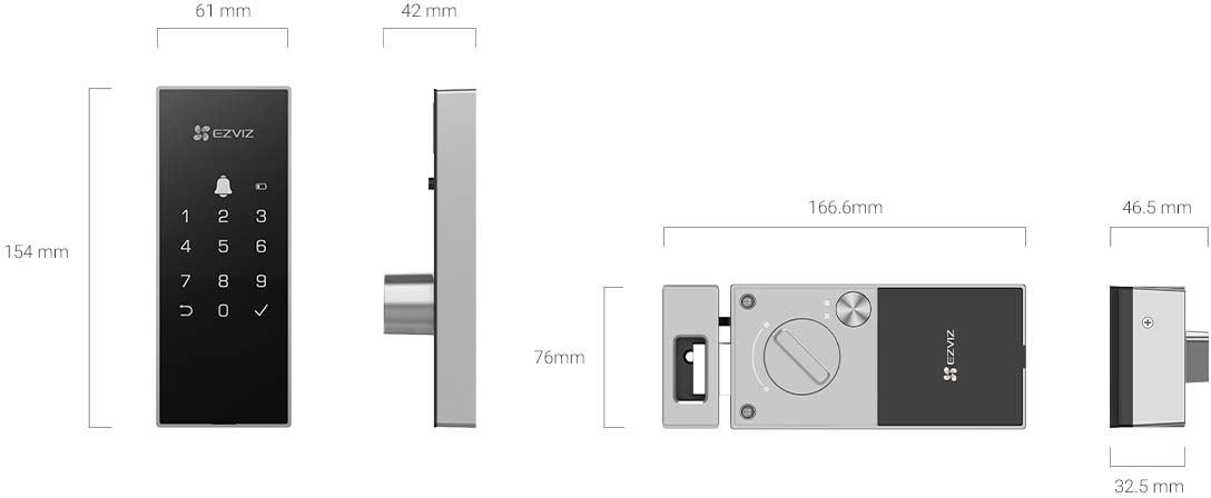 Inteligentny zamek cyfrowy Ezviz DL03 szary 13 Inteligentny zamek cyfrowy Ezviz DL03 szary - obrazek 13