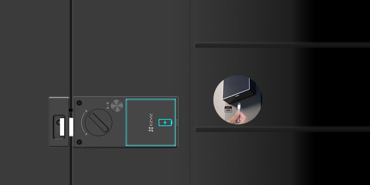 Inteligentny zamek cyfrowy Ezviz DL03 czarny 3 Inteligentny zamek cyfrowy Ezviz DL03 czarny - obrazek 3