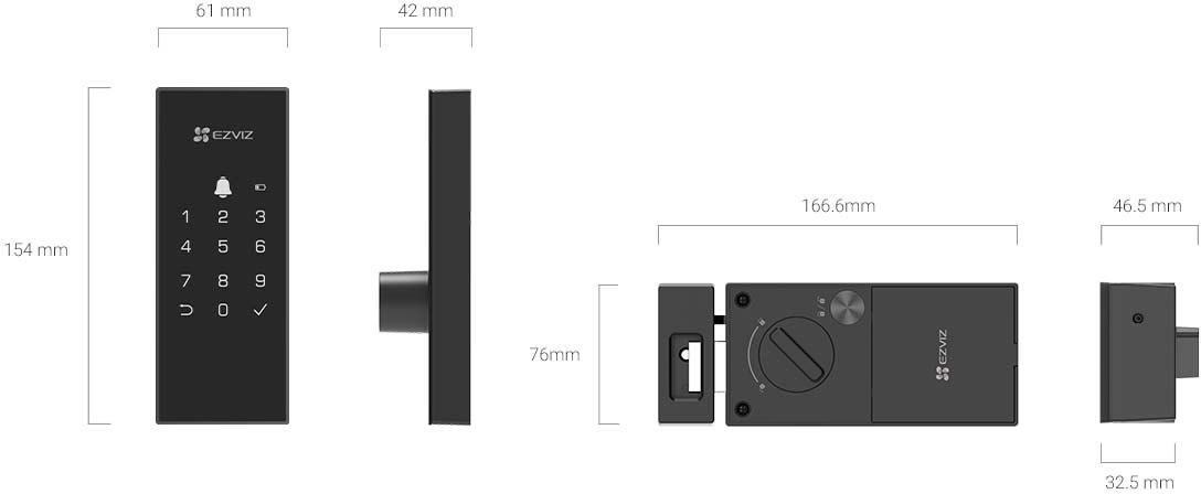 Inteligentny zamek cyfrowy Ezviz DL03 czarny 4 Inteligentny zamek cyfrowy Ezviz DL03 czarny - obrazek 4