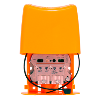 Wzmacniacz masztowy NanoKom (LTE700 - Druga Dywidenda Cyfrowa) 3 wejścia: UHF-UHF-VHFmix