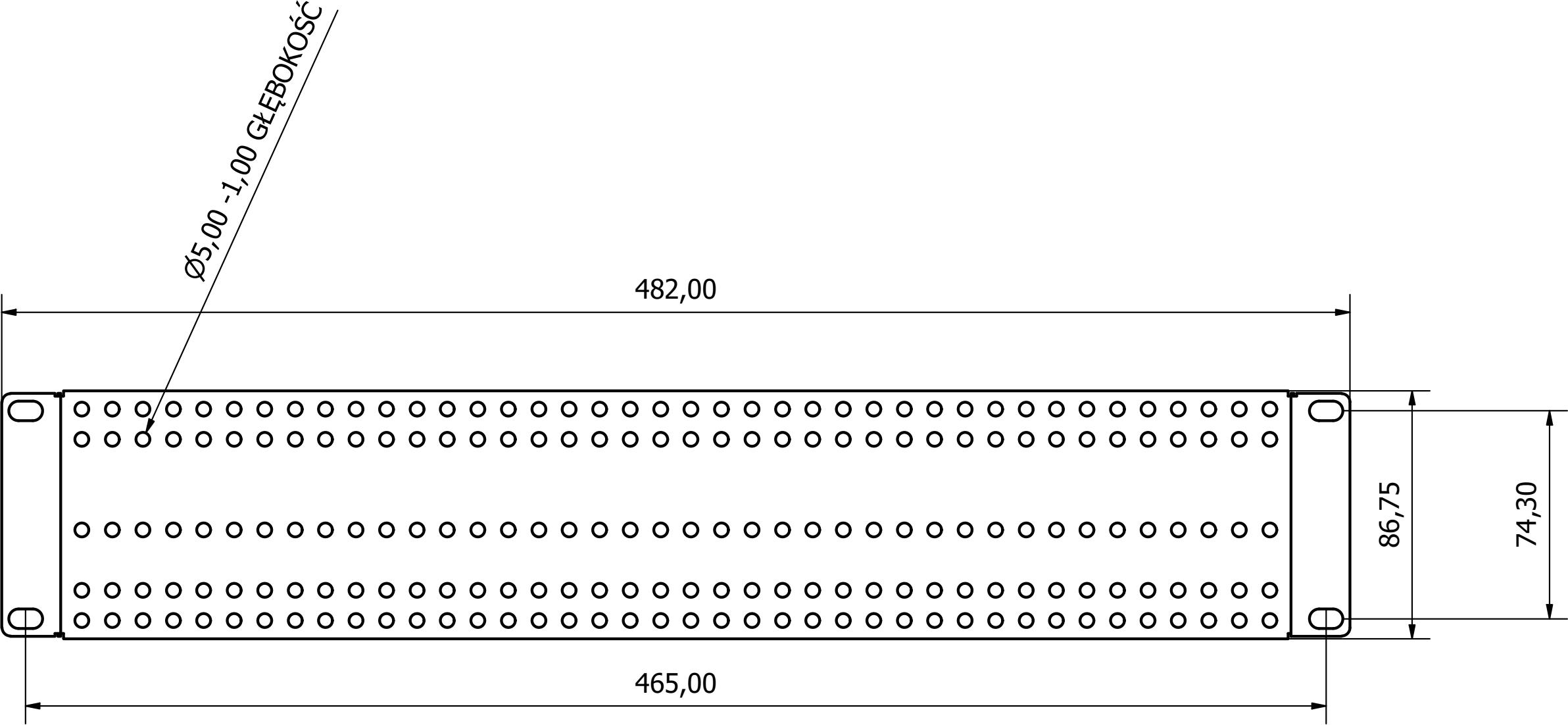 Adapter montażowy ATTE ADD-RACK2U1 z otworowaniem prosty 4 Adapter montażowy ATTE ADD-RACK2U1 z otworowaniem prosty - obrazek 4