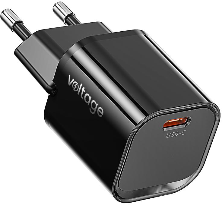 Ładowarka sieciowa Voltage GaN Charger Mini 20W PD 3.0 QC 3.0 USB-C czarna 1 Ładowarka sieciowa Voltage GaN Charger Mini 20W PD 3.0 QC 3.0 USB-C czarna