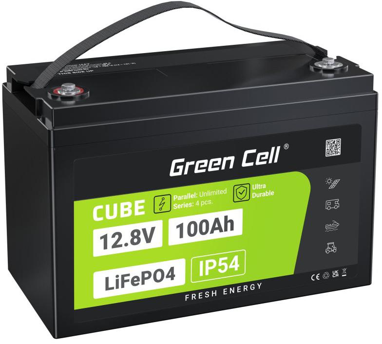 AKUMULATOR LITOWO-ŻELAZOWO-FOSFORANOWY LiFePO4 Green Cell Cube 12.8V 100Ah LFPGC12V100AH