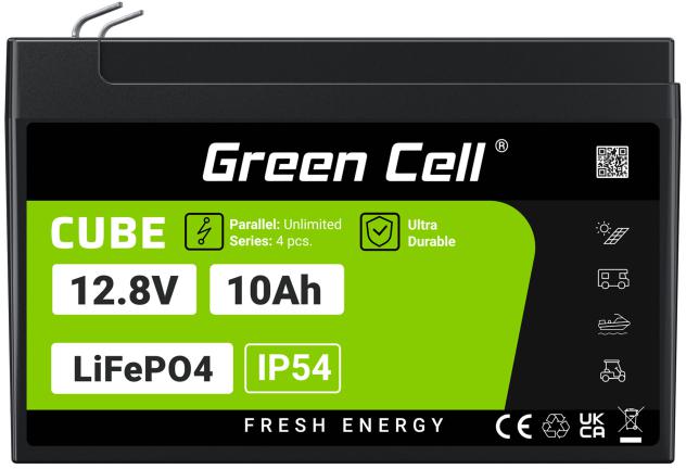 AKUMULATOR LITOWO-ŻELAZOWO-FOSFORANOWY LiFePO4 Green Cell Cube 12.8V 10Ah LFPGC12V10AH - obrazek 3