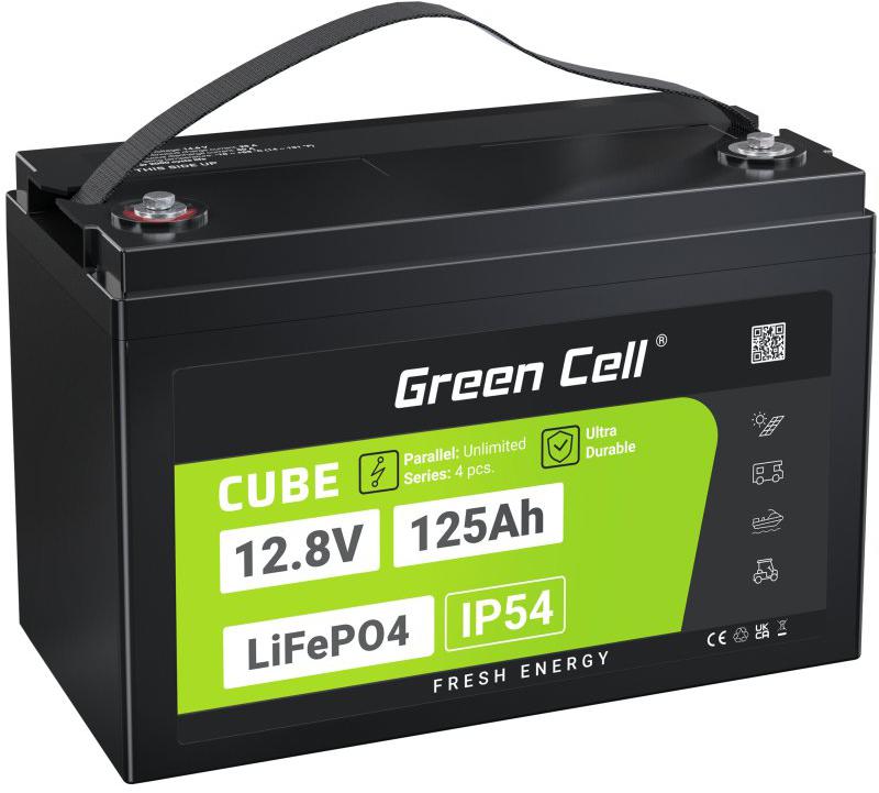 AKUMULATOR LITOWO-ŻELAZOWO-FOSFORANOWY LiFePO4 Green Cell Cube 12.8V 125Ah LFPGC12V125AH