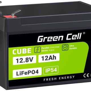 AKUMULATOR LITOWO-ŻELAZOWO-FOSFORANOWY LiFePO4 Green Cell Cube 12.8V 12Ah LFPGC12V12AH