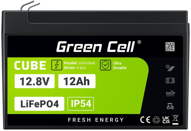 AKUMULATOR LITOWO-ŻELAZOWO-FOSFORANOWY LiFePO4 Green Cell Cube 12.8V 12Ah LFPGC12V12AH - obrazek 5