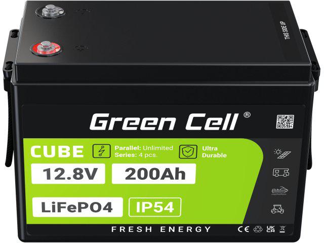 AKUMULATOR LITOWO-ŻELAZOWO-FOSFORANOWY LiFePO4 Green Cell Cube 12.8V 200Ah LFPGC12V200AH - obrazek 2
