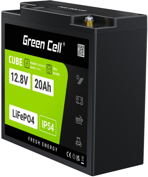 AKUMULATOR LITOWO-ŻELAZOWO-FOSFORANOWY LiFePO4 Green Cell Cube 12.8V 20Ah LFPGC12V20AH - obrazek 3