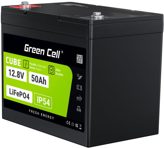 AKUMULATOR LITOWO-ŻELAZOWO-FOSFORANOWY LiFePO4 Green Cell Cube 12.8V 50Ah LFPGC12V50AH - obrazek 3