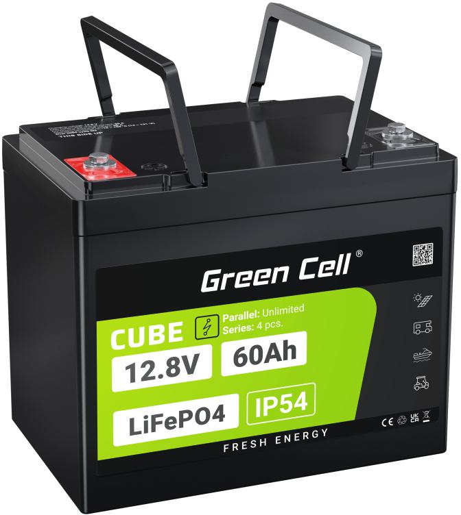 AKUMULATOR LITOWO-ŻELAZOWO-FOSFORANOWY LiFePO4 Green Cell Cube 12.8V 60Ah LFPGC12V60AH