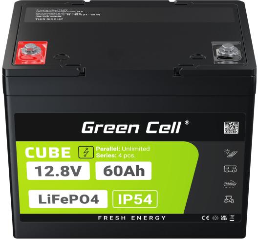 AKUMULATOR LITOWO-ŻELAZOWO-FOSFORANOWY LiFePO4 Green Cell Cube 12.8V 60Ah LFPGC12V60AH - obrazek 2