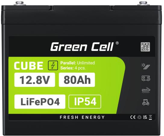AKUMULATOR LITOWO-ŻELAZOWO-FOSFORANOWY LiFePO4 Green Cell Cube 12.8V 80Ah LFPGC12V80AH - obrazek 3