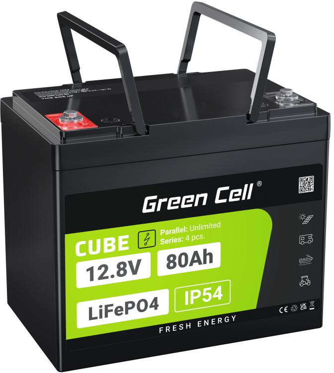 AKUMULATOR LITOWO-ŻELAZOWO-FOSFORANOWY LiFePO4 Green Cell Cube 12.8V 80Ah LFPGC12V80AH