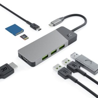 Hub USB 7w1 Green Cell Connect 3x USB-A 3.1 HDMI  4K 60Hz 1x USB-C PD 85W