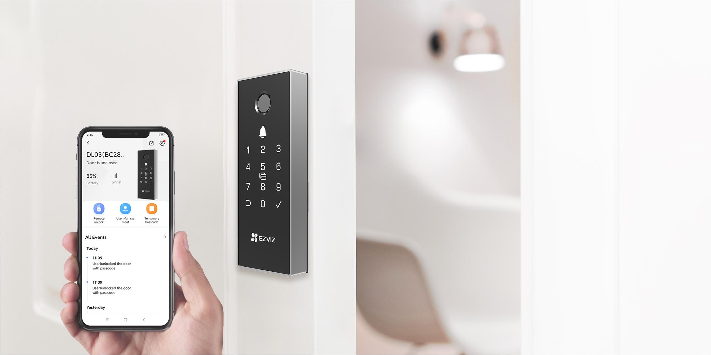 Inteligentny zamek cyfrowy Ezviz DL03 Pro 11 Inteligentny zamek cyfrowy Ezviz DL03 Pro - obrazek 11