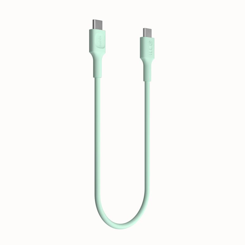 KABEL USB-C / USB-C Greencell PowerFlex 30cm PD 100W zielony silikonowy - obrazek 3