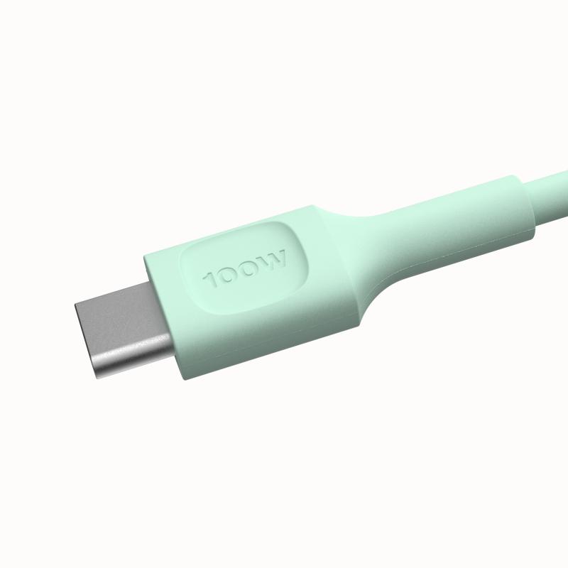 KABEL USB-C / USB-C Greencell PowerFlex 200cm PD 100W zielony silikonowy - obrazek 5