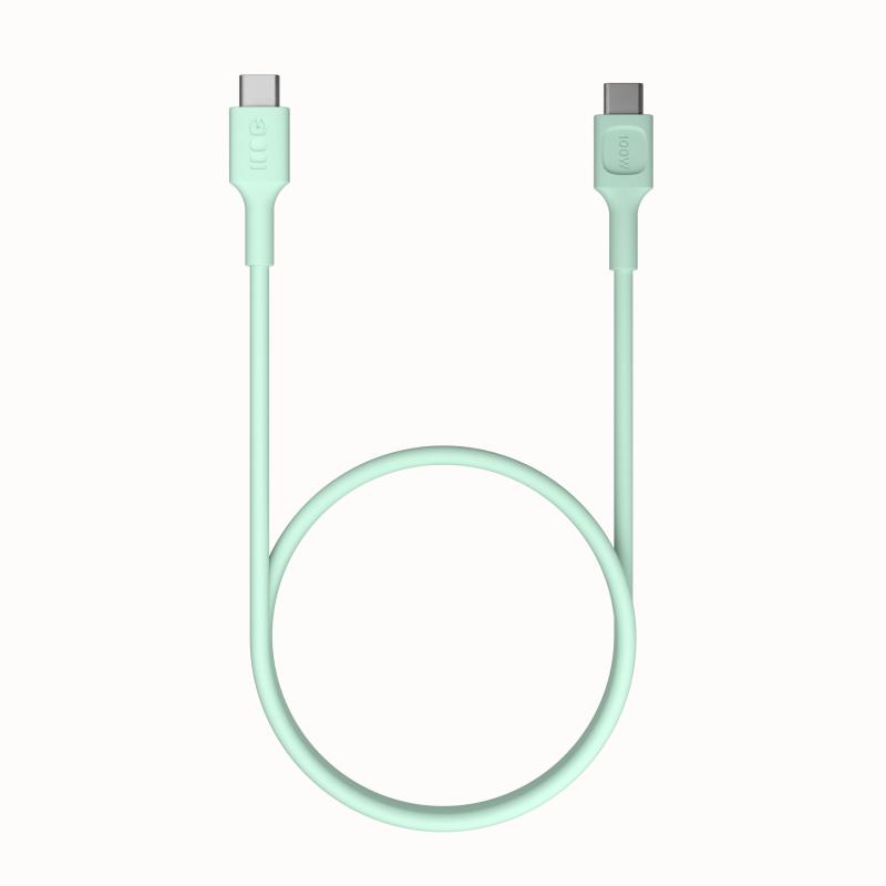 KABEL USB-C / USB-C Greencell PowerFlex 120cm PD 100W zielony silikonowy - obrazek 2