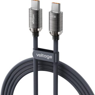 Kabel USB-C / USB-C Voltage PureCrystal 100W PD 200cm czarny