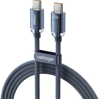 Kabel USB-C / USB-C Voltage PureCrystal 100W PD 200cm niebieski