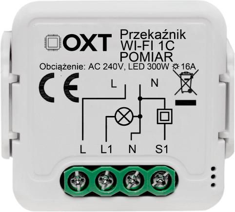 Moduł OXT przekaźnik 1 obwód pomiar 16A WIFI TUYA T220P 1 Moduł OXT przekaźnik 1 obwód pomiar 16A WIFI TUYA T220P