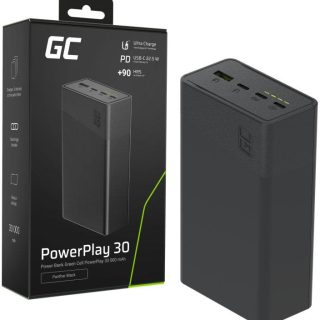 POWERBANK Greencell PowerPlay 30 30000mAh SZYBKIE ŁADOWANIE 22,5W 3x USB-C PD 1x USB-A