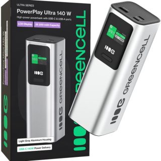 POWERBANK Greencell PowerPlay Ultra 25200mAh SZYBKIE ŁADOWANIE 140W 2x USB-C PD 1x USB-A