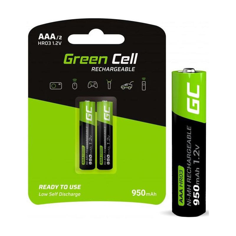 AKUMULATORKI Green Cell 2x AAA HR03 950mAh GR07