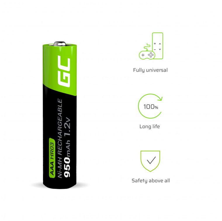 AKUMULATORKI Green Cell 4x AAA HR03 950mAh GR03 - obrazek 2