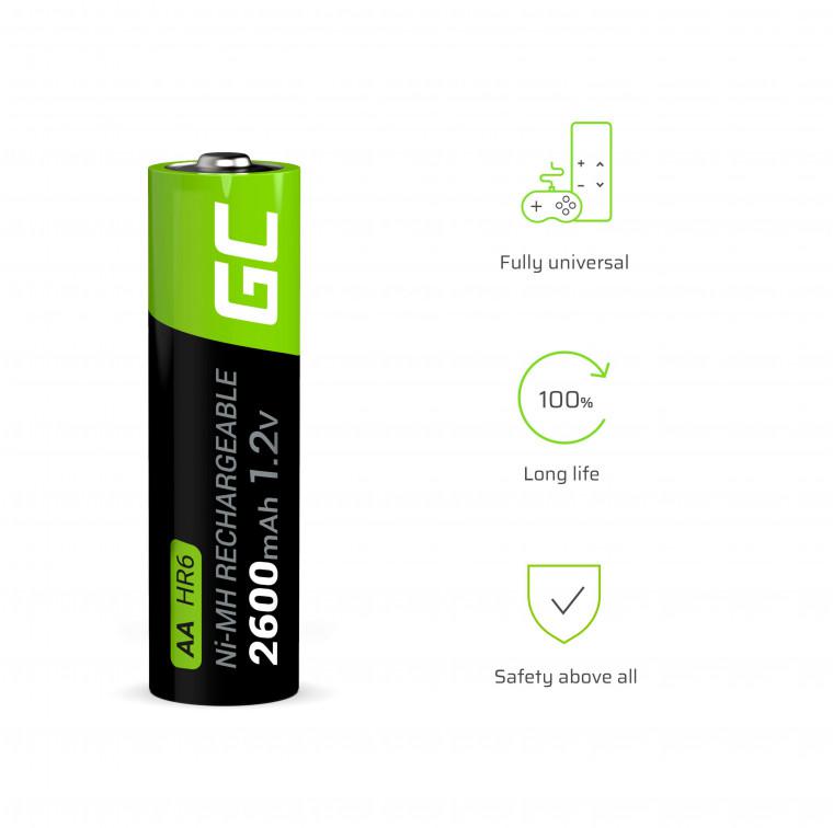 AKUMULATORKI Green Cell 4x AA HR6 2600mAh GR01 - obrazek 2